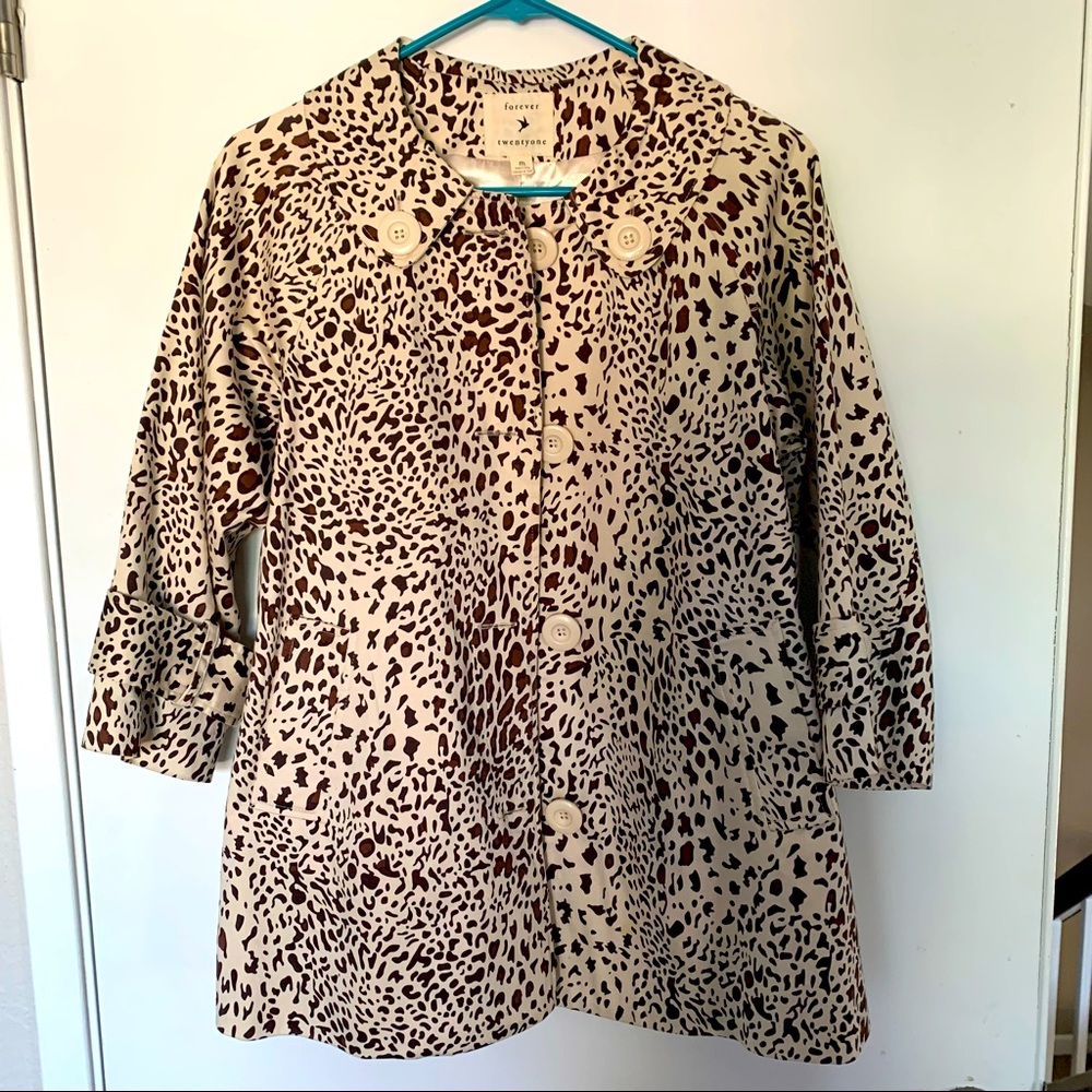 Forever 21 Animal Print 3/4 length sleeve jacket